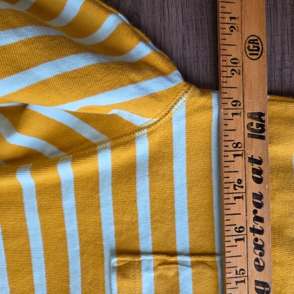 EUC GAP STRIPED YELLOW WHITE CREW NECK LONGSLEEVES COTTON TOP SIZE MEDIUM - Picture 13 of 14